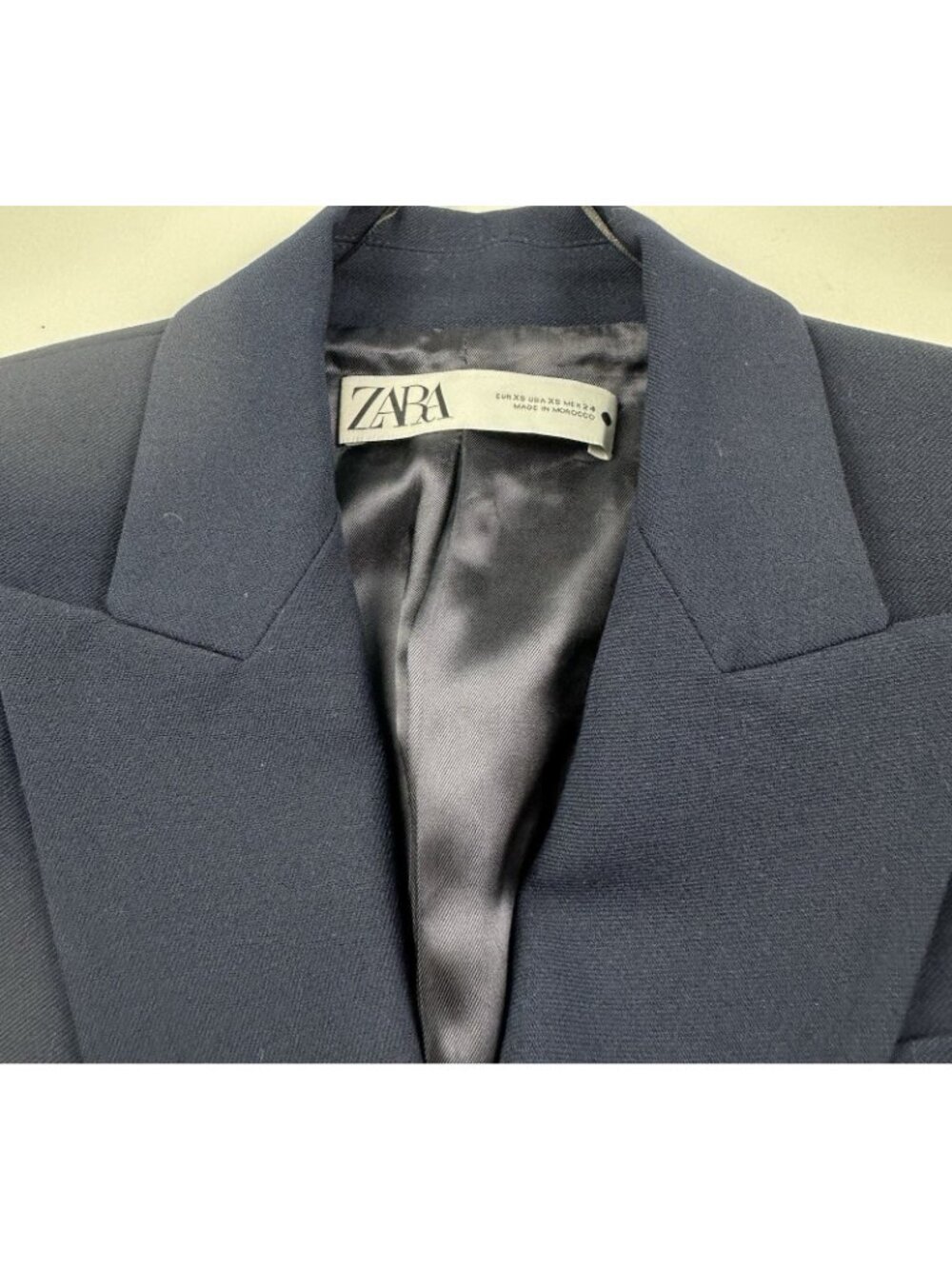 Zara Women’s Navy Blue Tailored Double Breasted Blazer Jacket Size XS - Picture 6 of 11